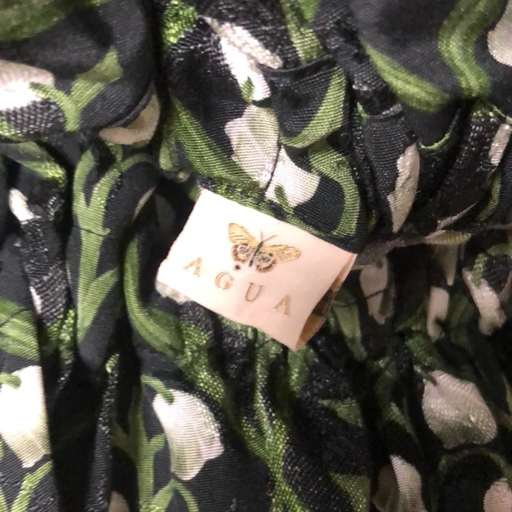 AGUA BY AGUA BENDITA Floral Off-Shoulder Top - Black and Green Size M - Picture 10 of 12